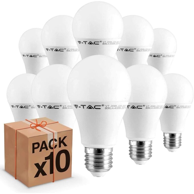 10 stk E27 8.5W LED pære - 200 grader