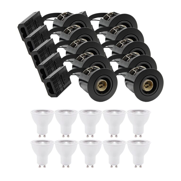 10 stk. LEDlife indbygningsspot Inno88 Udendørs - Inkl. 6W GU10, Sort, IP44, godkendt i isolering