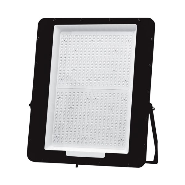 1000W LED projektør - 6500K, 1m ledning, sort hus, sort glas, 160lm/W