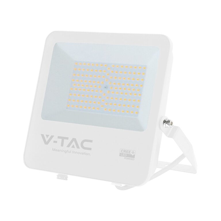 100W LED projektør - 135lm/W, IP65, hvidt hus, CREE chip, 6 års garanti