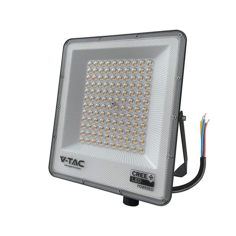 100W LED projektør, CCT - 120lm/W, IP65, CREE chip, 6 års garanti, Slimline serien