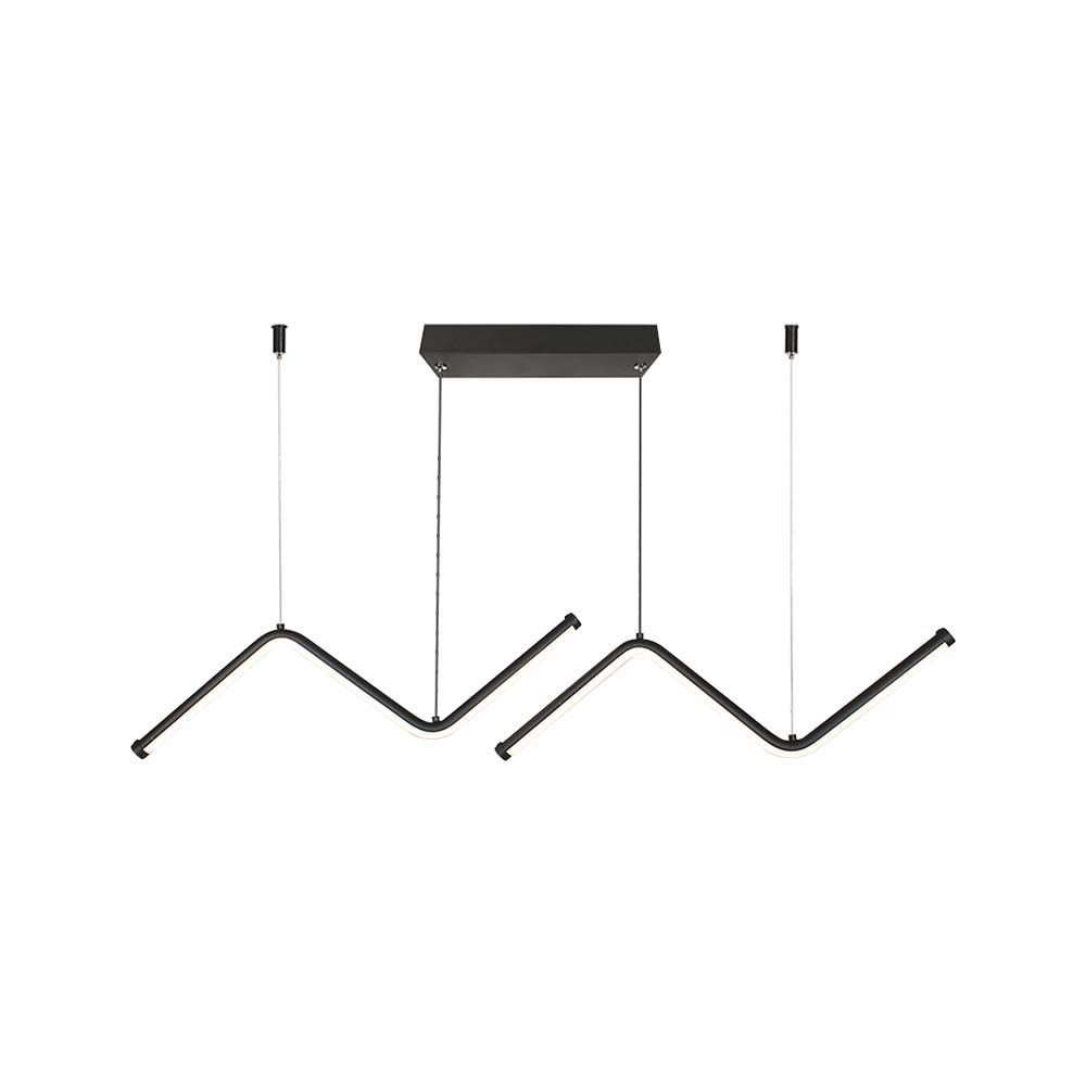 100cm 12W LED pendel - Double zig-zag design, 4000K, sort finish