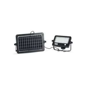 10W LED Solcelle projektør - IP65, Sort, inkl. solcelle, sensor