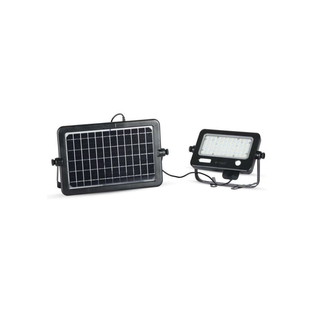 10W LED Solcelle projektør - IP65, Sort, inkl. solcelle, sensor