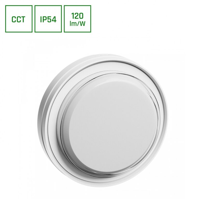 10W Pastilo CCT LED loftlampe - IP54, IK10, 120lm/W, Ø18cm, 3-i-1 CCT, hvid, udendørs/indendørs