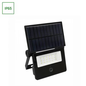 10W solcelle LED projektør med sensor - IP65, PIR sensor, aftageligt solpanel, udendørs
