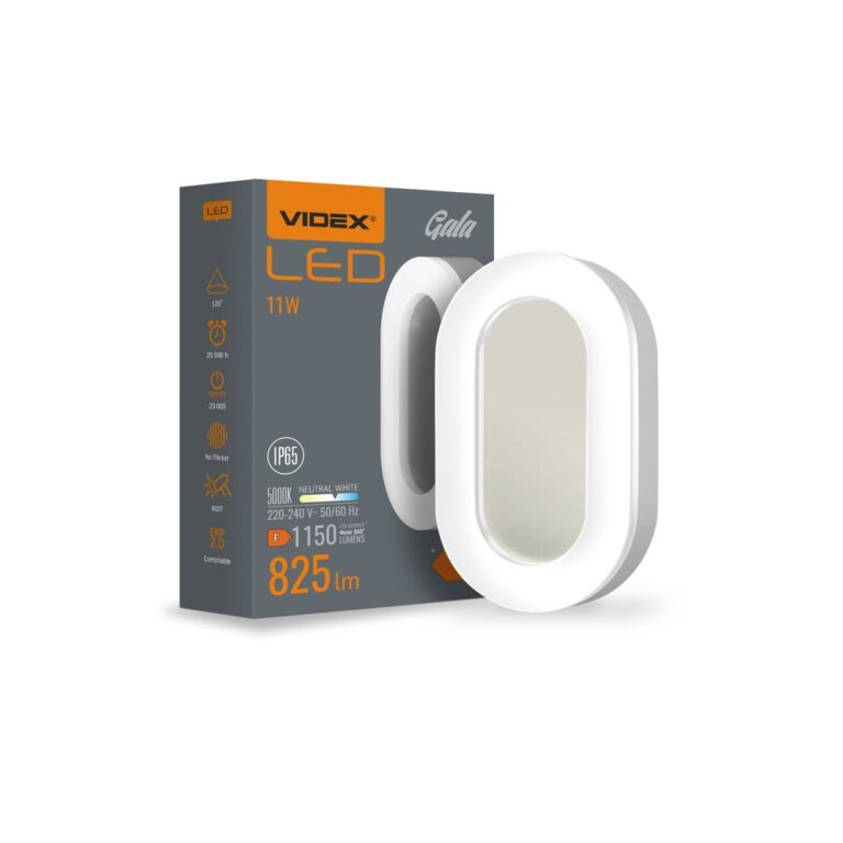 11W LED bulkhead væg/loftlampe - IP65, 825lm, 5000K, udendørs/indendørs