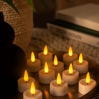 12-pak LED fyrfadslys med flot flammeeffekt inkl. batterier - Klar til brug