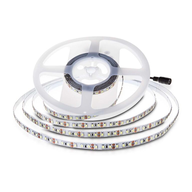 120 LED Stribe Lys 8W/m - 3000K, IP20, 24V, Dobbelt PCB, 10m/Rulle