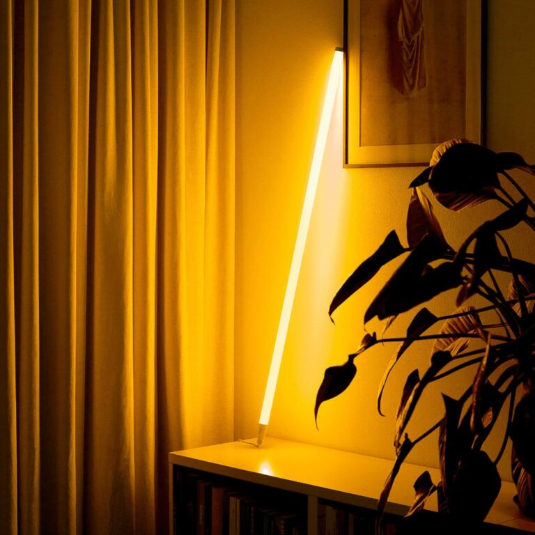 120cm Neon Tube LED Gul - Designer rør, Justerbar lysstyrke, inkl. ledning