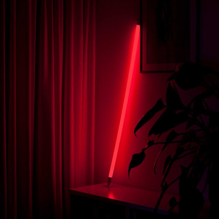 120cm Neon Tube LED Rød - Designer rør, Justerbar lysstyrke, inkl. ledning