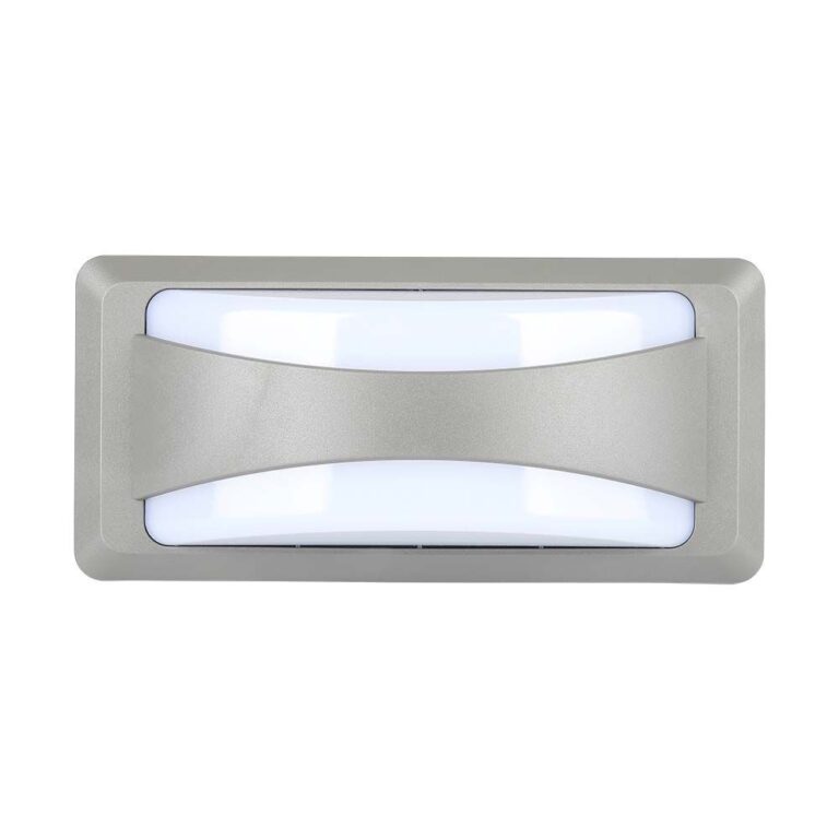 12W LED Bulkhead væglampe - IP65, 3000K, grå, 230x110mm, inkl. lyskilde