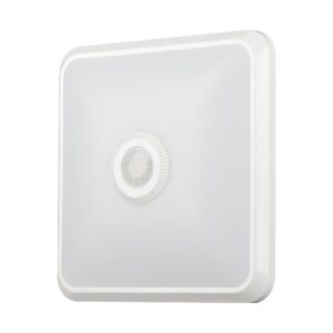 12W LED Dome - Lys med PIR Sensor, Samsung Chip, 3i1, Firekantet, Hvidt Hus