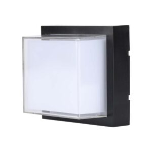 12W LED Væglampe - 3000K, Sort, Kvadratisk