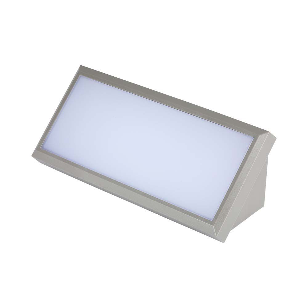 12W LED udendørs væglampe - IP65, grå, 1250lm, 4200K, oblique design