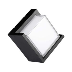 12W LED væglampe, kvadratisk sort ramme - IP65, 1160-1200lm, inde / ude, inkl. lyskilde