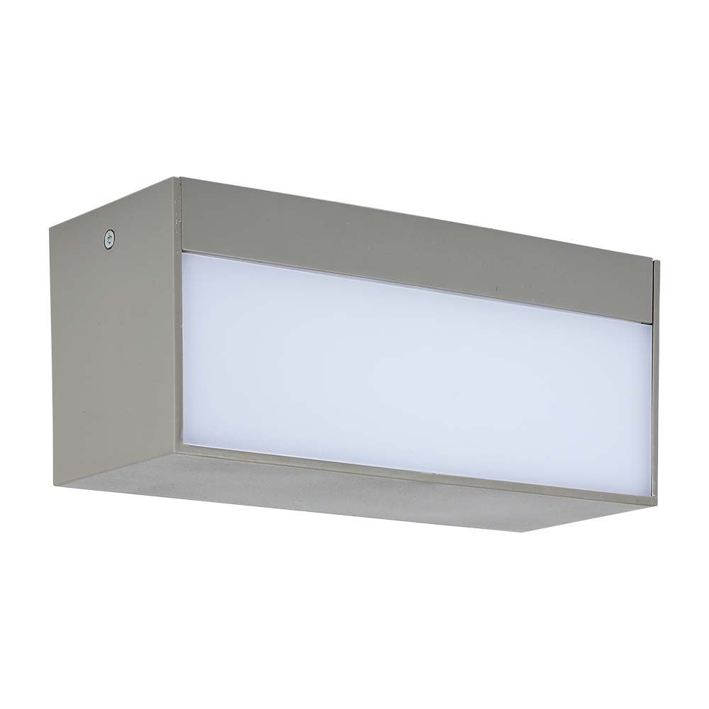 12W LED væglampe med op/ned lys - IP65 udendørs, grå, 230x100x90mm, inkl. lyskilde