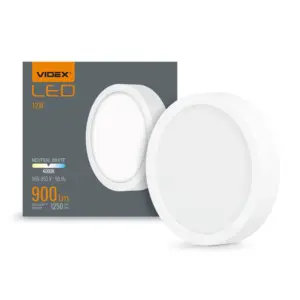 12W Ø17cm LED loftlampe - 4000K, 900lm, IP20 indendørs, hvid kant, inkl. lyskilde