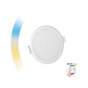 12W Smart Home LED indbygningspanel - Tuya/Smart Life, Google Home og app, hul: Ø15,5 cm, Mål: Ø16,2 cm