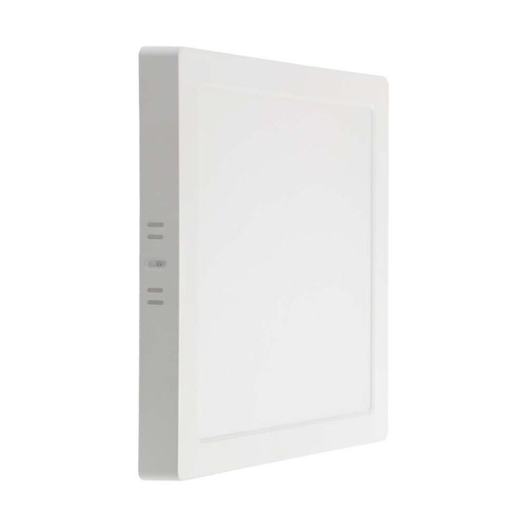 12W kvadratisk LED loftlampe - 1200lm, 16,7 x 16,7 cm, 3000K, hvid kant, inkl. lyskilde
