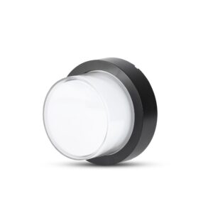 12W rund LED væglampe - IP65, sort, 3000K, inkl. lyskilde