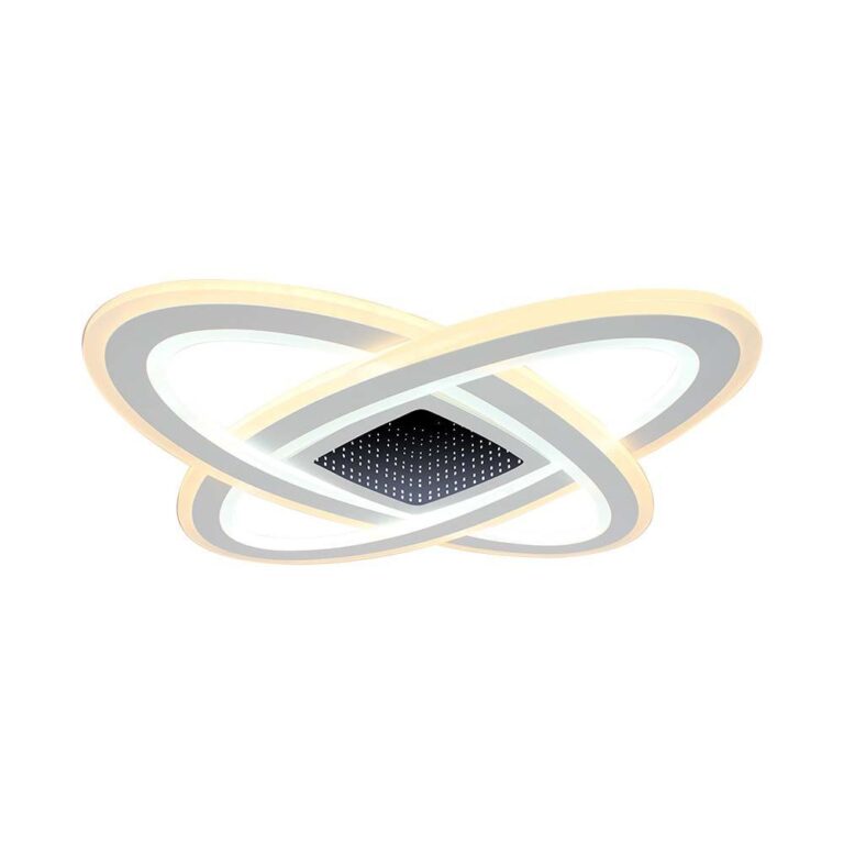 130W LED designer lysekrone, dæmpbar - 13600lm, 3-i-1 CCT, inkl. fjernbetjening, sort/hvid design