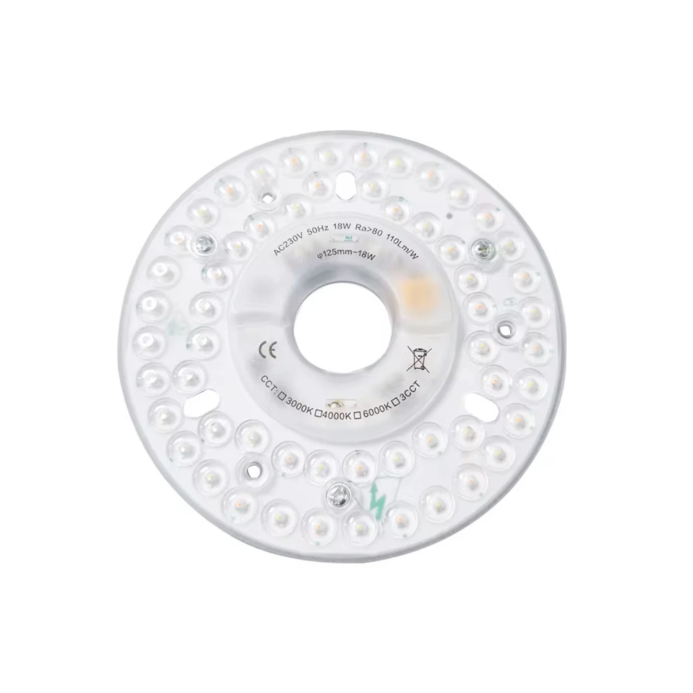 13cm / 18W Dæmpbar LED indsats med linser - Flicker free, erstat G24, cirkelrør og kompaktrør