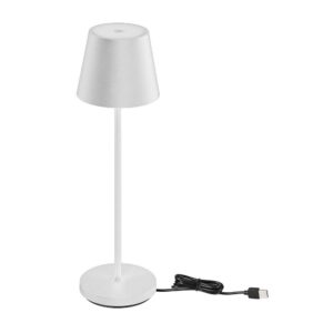 1,5W LED bordlampe, touch dæmpbar - 5V, IP54, 3000K, sand hvid, trådløs opladning, genopladelig