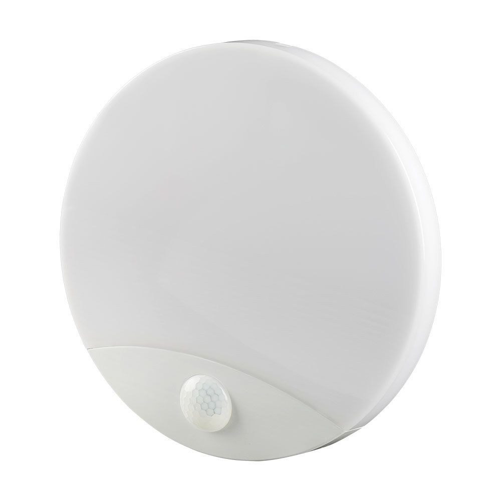 15W LED loft/væglampe med sensor - Samsung LED chip, 3-i-1 CCT, IP44, hvid, rund, Ø25cm