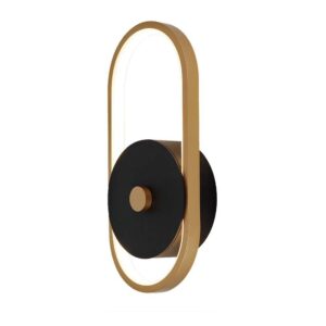 15W LED udendørs væglampe - IP54, 1650lm, Sort/Antik messing, 3000K, 33cm bred