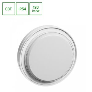 15W Pastilo LED loftlampe - 1800lm, IP54, IK10, 3CCT, Ø22,1cm, hvid kant