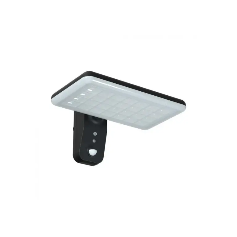15W Solcelle væglampe LED - IP65, sort, sensor