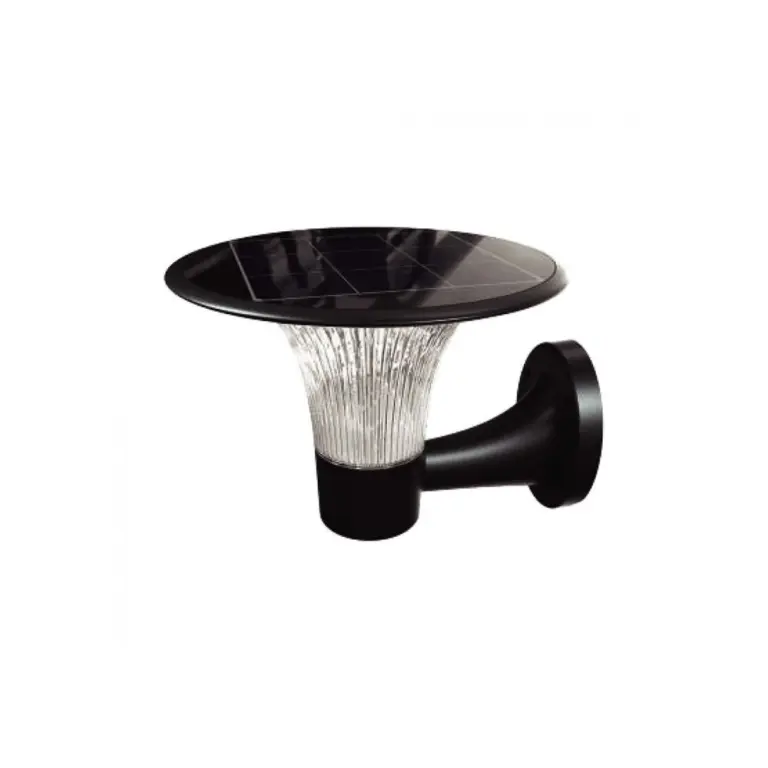 15W Solcelle væglampe LED - IP65, sort, sensor