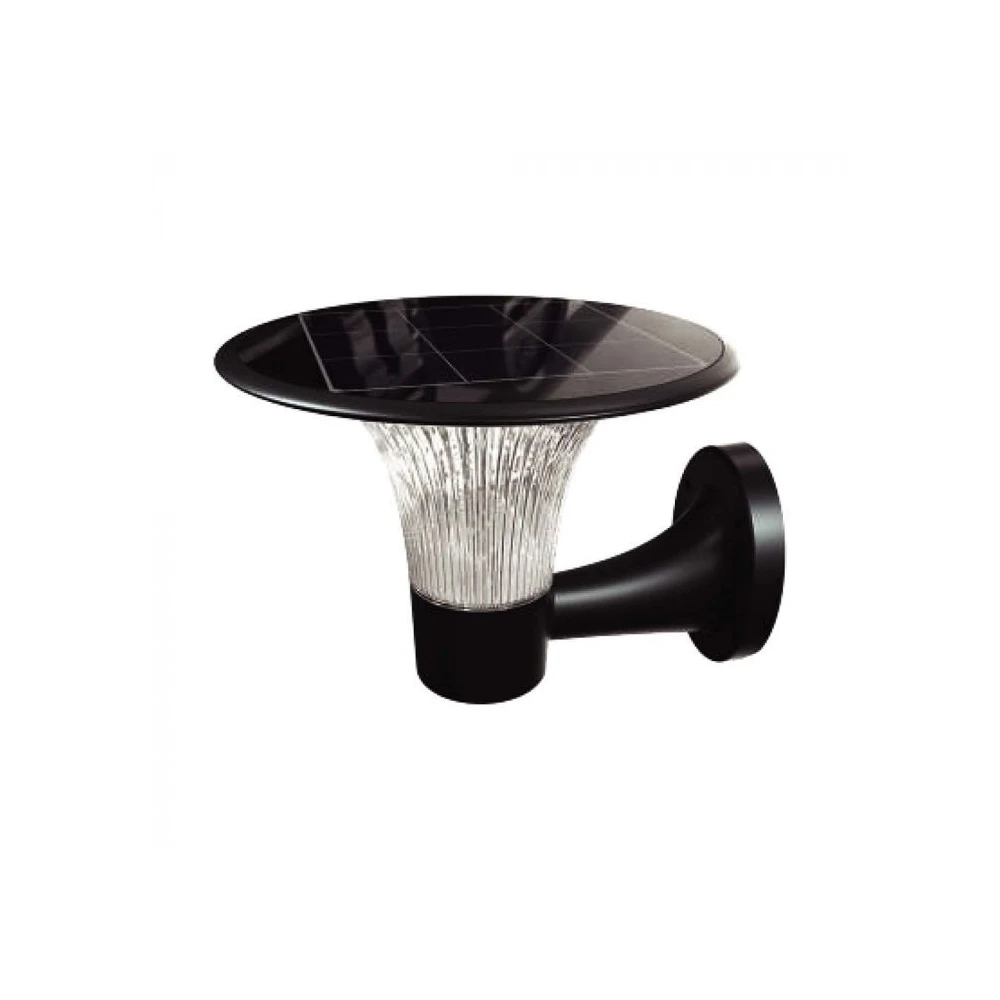 15W Solcelle væglampe LED - IP65, sort, sensor