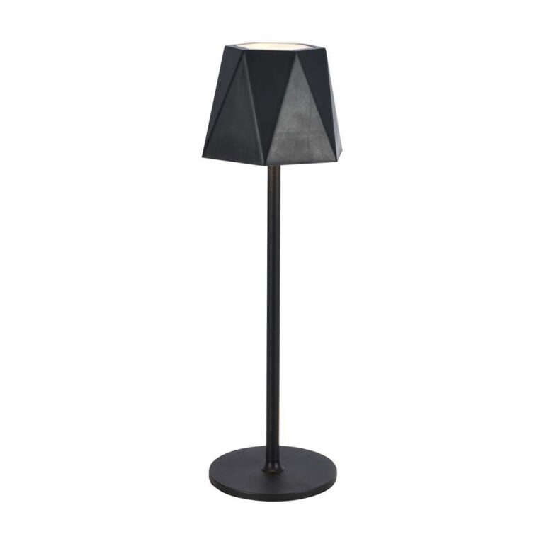 1,5W genopladelig LED bordlampe, sort - 150lm, 3-i-1 CCT, touch dæmpbar, 5V, inkl. batteri