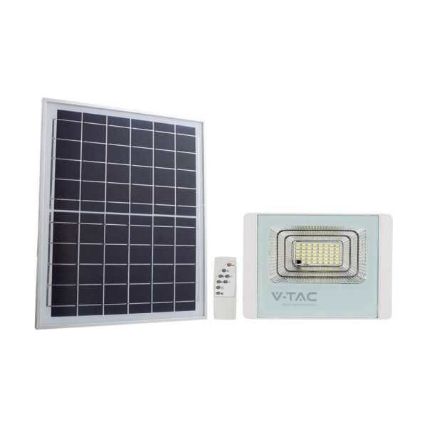 16W solarpanel med LED projektør - 6400K, hvid hus