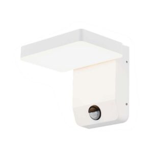 17W LED væglampe med sensor, hvid - 2580lm, IP65, 4000K, firkantet, PIR sensor