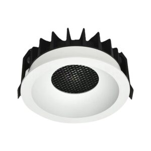 18W Honey Comb Downlight - LED, 3-i-1, Hvid Ring + Sort Varmelegeme