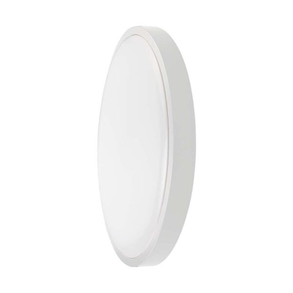 18W LED DOME Lys - Mikrobølge Sensor, 3000K, Rund, Hvid Ramme, IP44