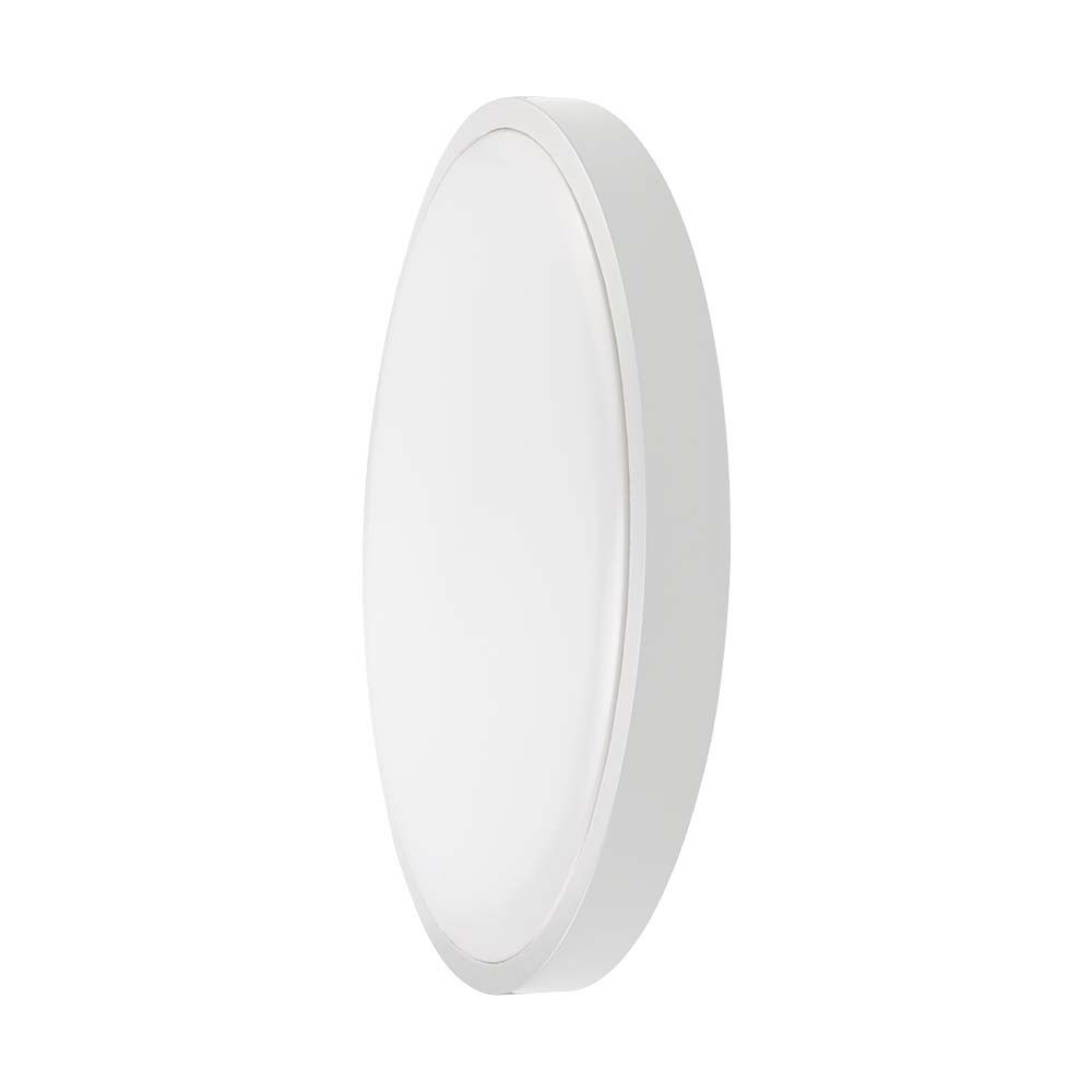 18W LED sensorlampe med Samsung chip - Ø29,5cm, IP44, 3000K, hvid kant, 1800lm, 5 års garanti