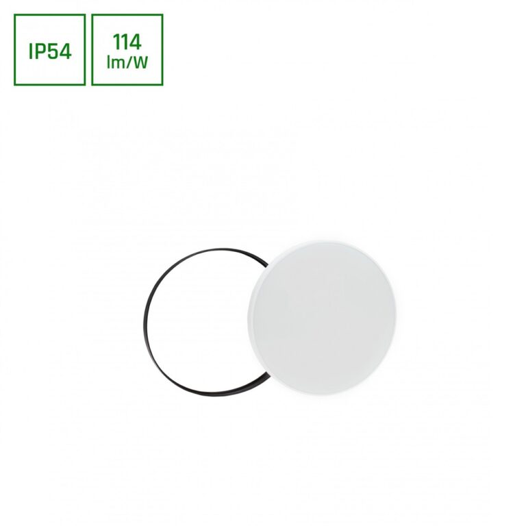 18W Nymphea LED loftlampe med sensor - IP54, 3-i-1 CCT, sort/hvid ring, indbygget sensor