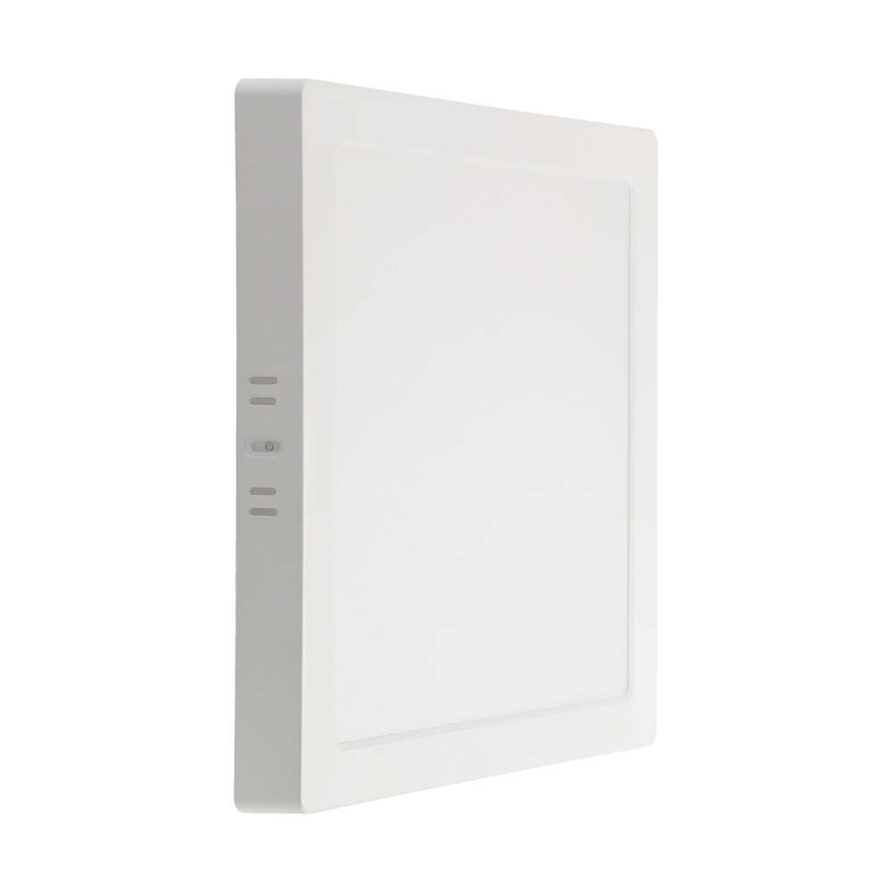 18W kvadratisk LED loftlampe - 21,4x21,4cm, 100lm/W, hvid kant, 6500K