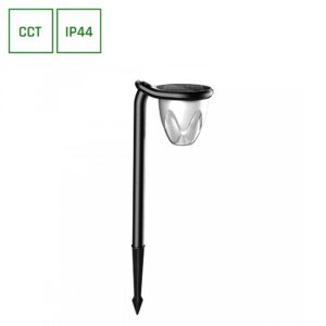 1W Solara Brilo solcelle LED lampe, 3-i-1 - 3.7V, 100lm, CCT, bordlampe, væglampe og spyd, IP44, sort