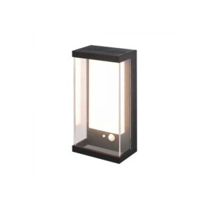 1W Solcelle væglampe LED - IP54, sort, sensor