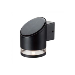 1W Væglampe LED - IP54, rund, sort, solcelle