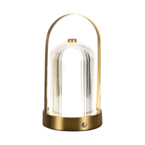 1W genopladelig LED bordlampe, touch dæmpbar - 3-i-1 CCT, French Gold, 1800mAh batteri, højde 19cm