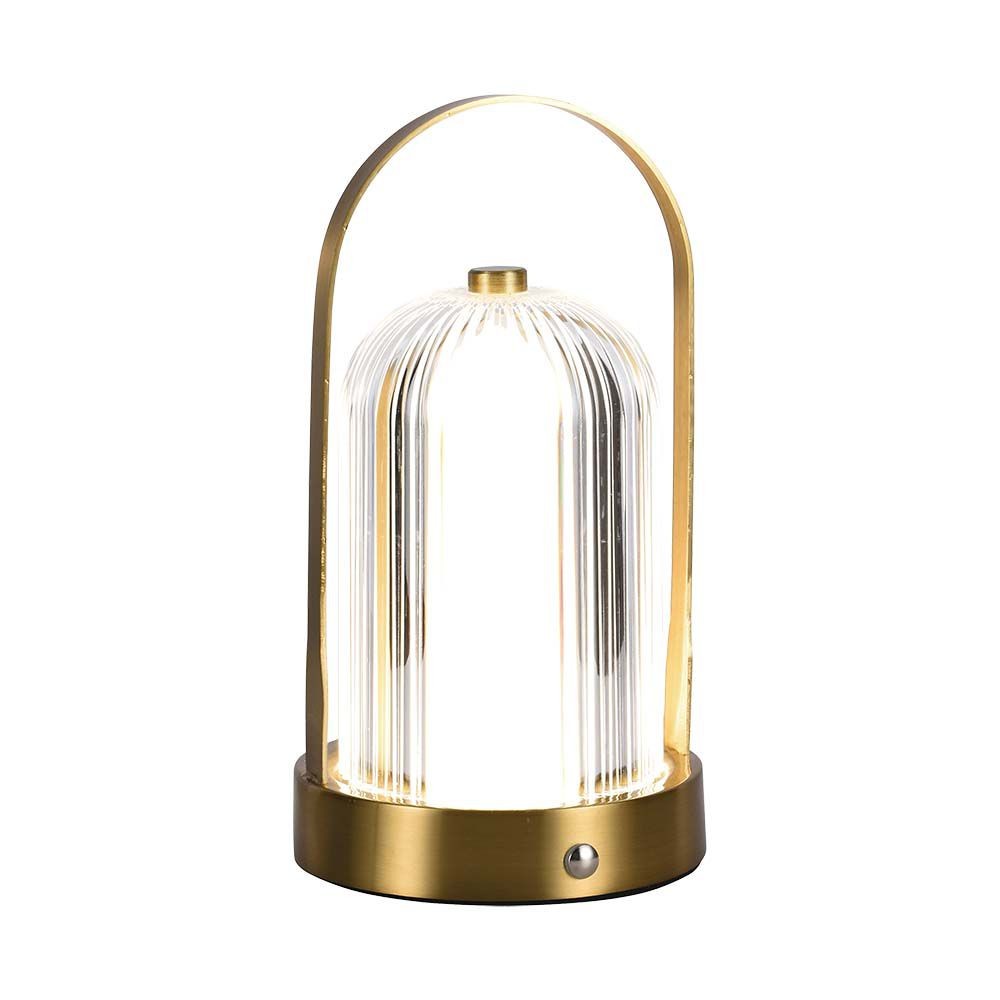 1W genopladelig LED bordlampe, touch dæmpbar - 3-i-1 CCT, French Gold, 1800mAh batteri, højde 19cm