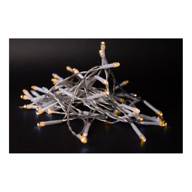 2 m. varm hvid LED julelyskæde - 20 LED, indendørs, batteri