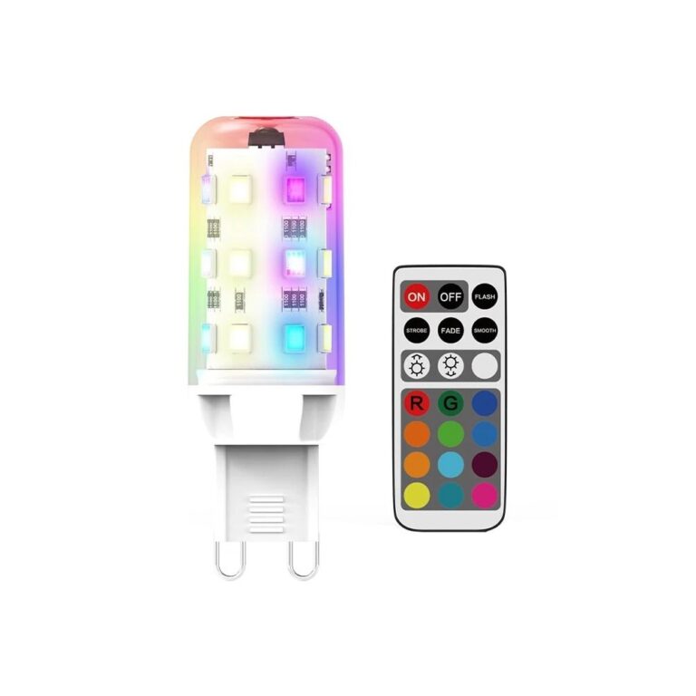 2 stk. G9 2W RGBW LED pærer - Inkl. RF fjernbetjening