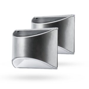 2 stk. MIVO Solcelle væglampe LED - Sølv, Flot væg-effekt, udendørs